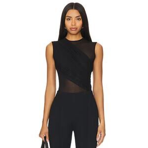 Gauge81 Carey Draped Bodysuit in Black  FR 38 US 6
